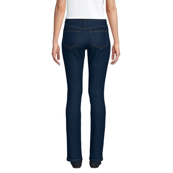 Land's End Curvy Midrise  Skinny Leg Jeans River Rinse Dark Denim Stretch 8 Pet - Picture 5 of 16